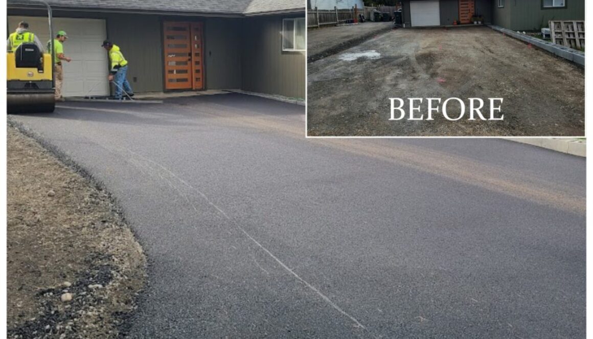Asphalt paved driveway