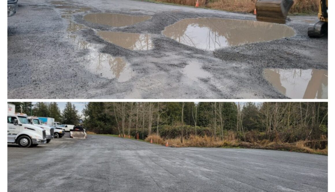 Renovated gravel parking lot, Ferndale, WA.