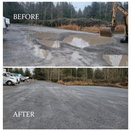 Renovated gravel parking lot, Ferndale, WA.
